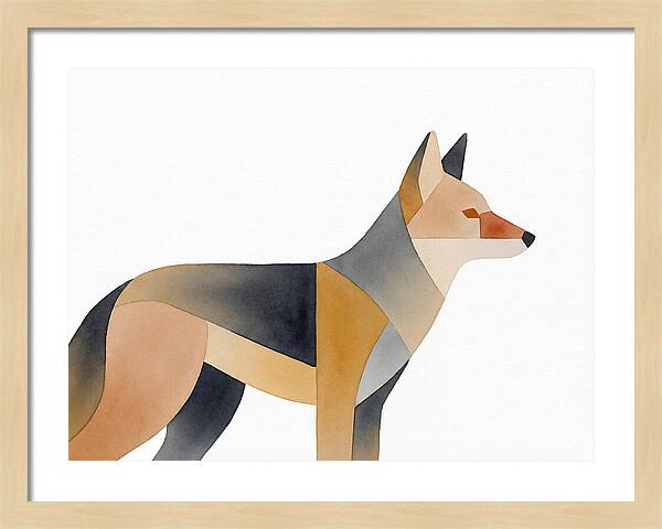 Coyote In Minimalist Style