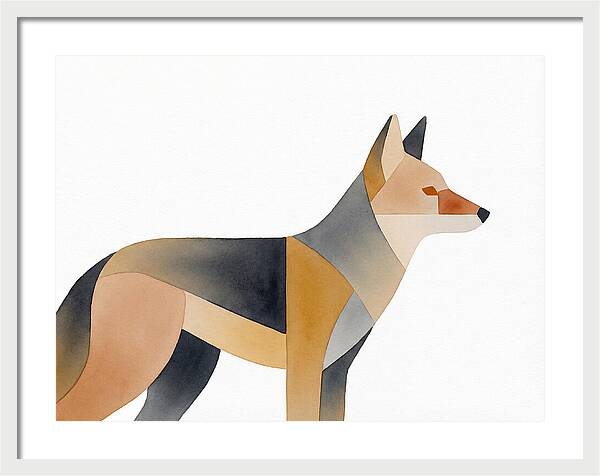 Coyote In Minimalist Style