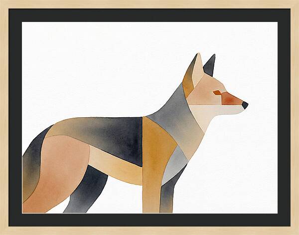 Coyote In Minimalist Style