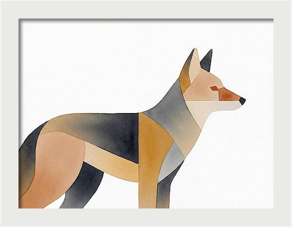 Coyote In Minimalist Style