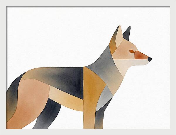 Coyote In Minimalist Style