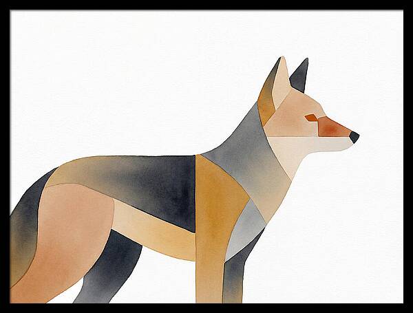 Coyote In Minimalist Style
