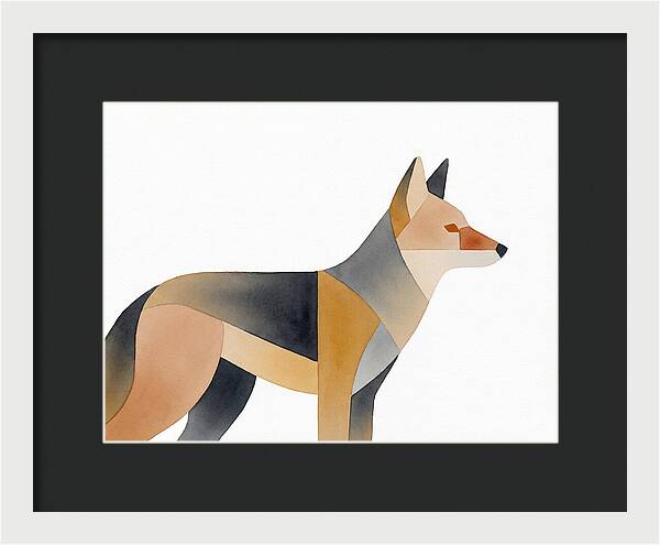 Coyote In Minimalist Style