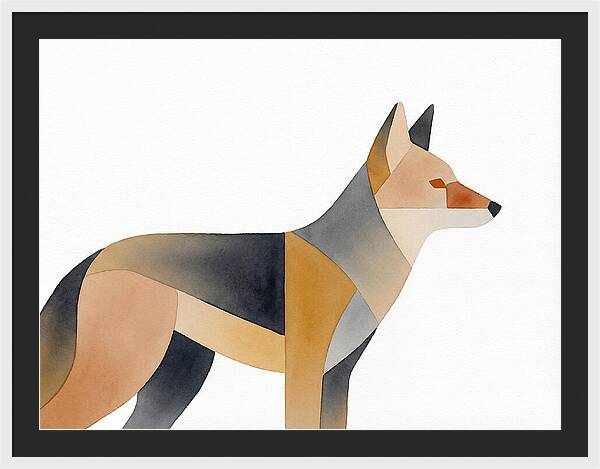 Coyote In Minimalist Style