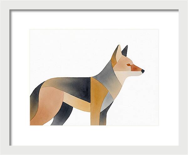 Coyote In Minimalist Style