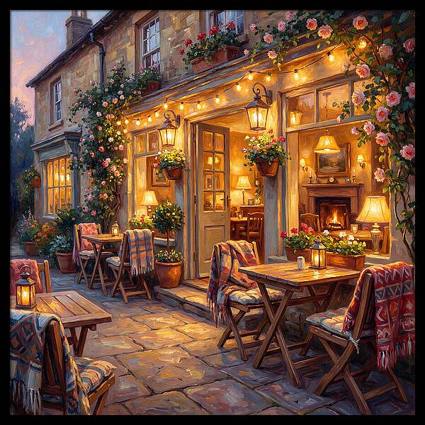 Cozy Caf Evening Glow