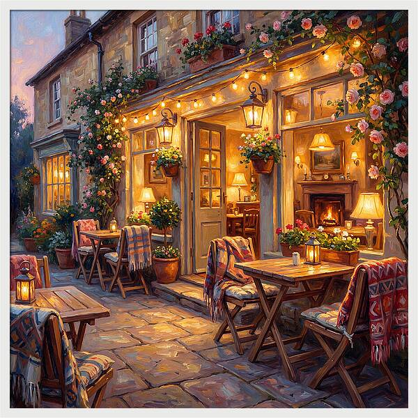 Cozy Caf Evening Glow
