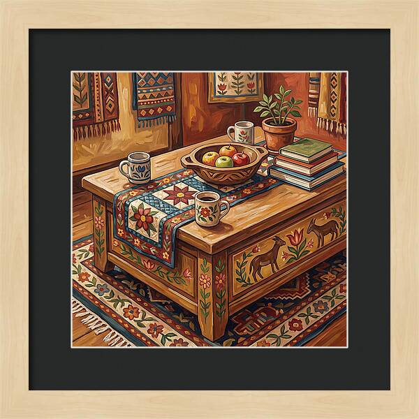 Cozy Folk Coffee Table Scene