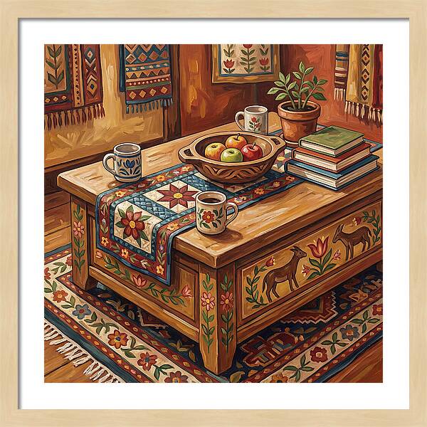 Cozy Folk Coffee Table Scene