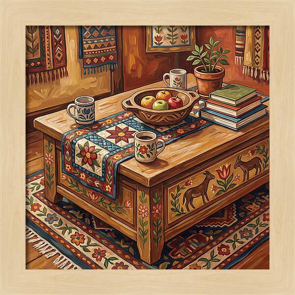 Cozy Folk Coffee Table Scene