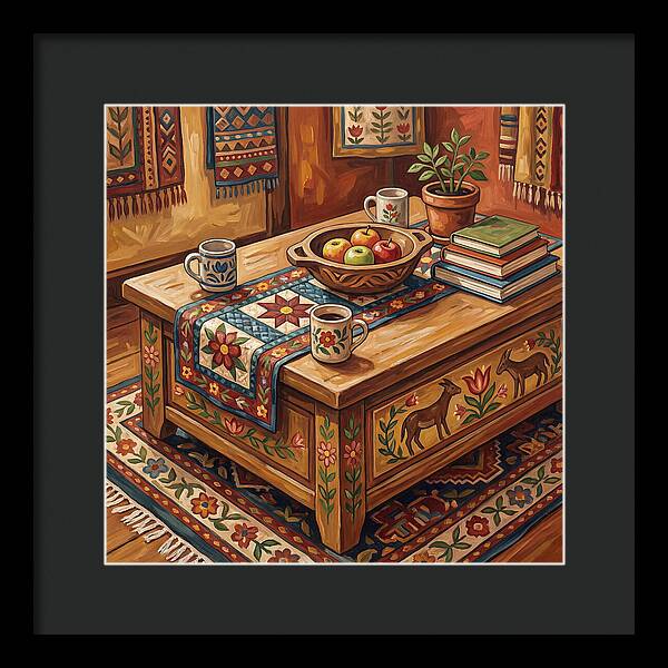 Cozy Folk Coffee Table Scene