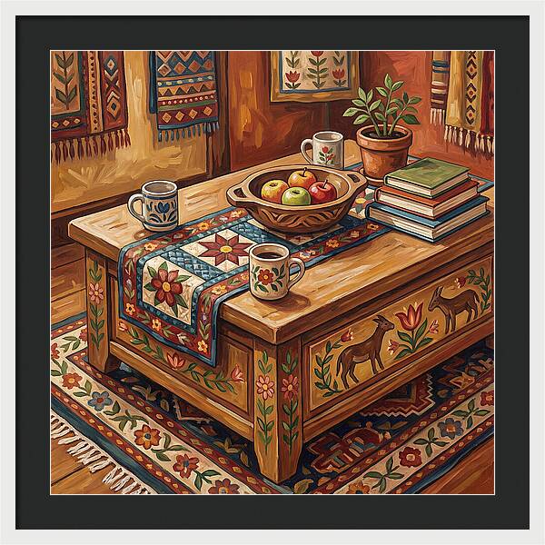 Cozy Folk Coffee Table Scene