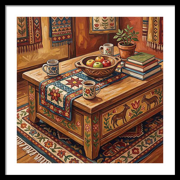 Cozy Folk Coffee Table Scene