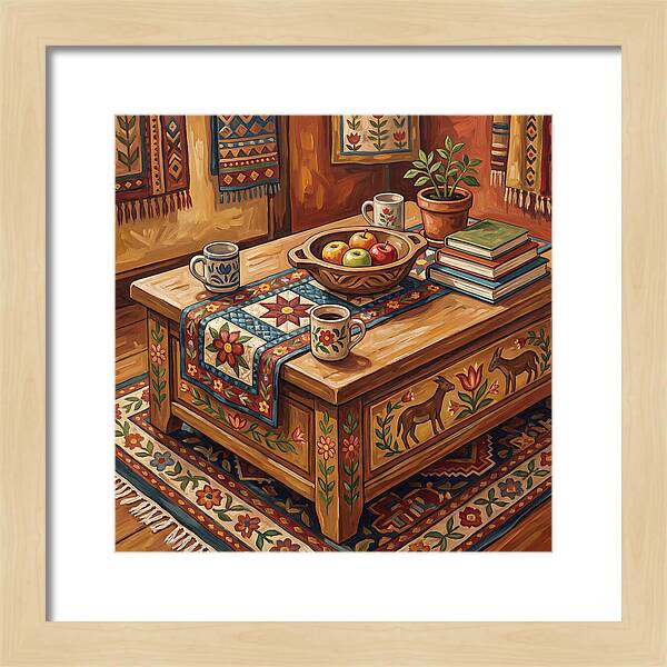 Cozy Folk Coffee Table Scene