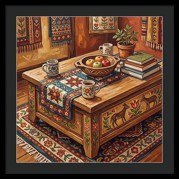 Cozy Folk Coffee Table Scene