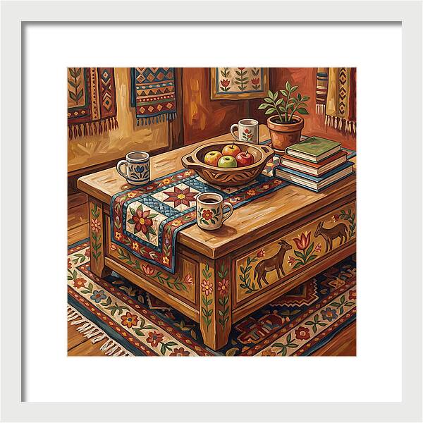 Cozy Folk Coffee Table Scene