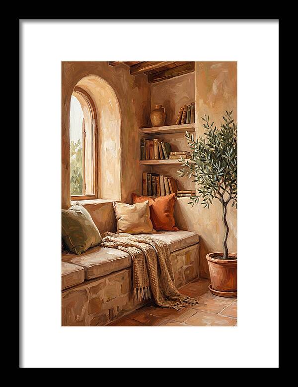 Cozy Mediterranean Reading Nook