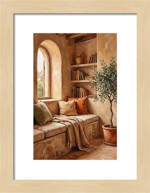 Cozy Mediterranean Reading Nook
