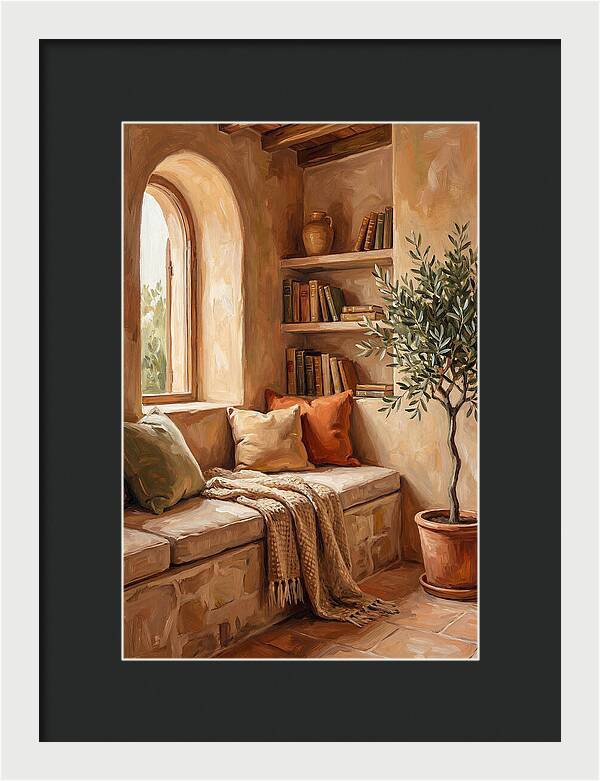 Cozy Mediterranean Reading Nook
