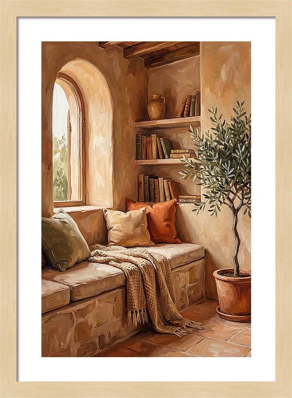 Cozy Mediterranean Reading Nook