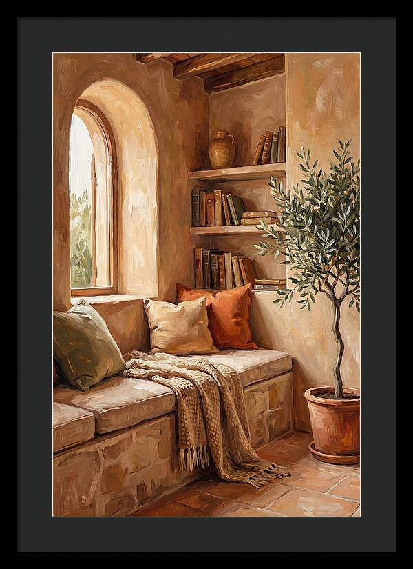 Cozy Mediterranean Reading Nook