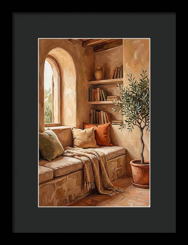 Cozy Mediterranean Reading Nook
