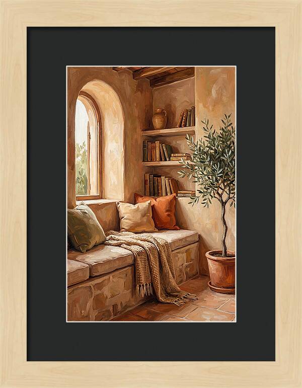 Cozy Mediterranean Reading Nook