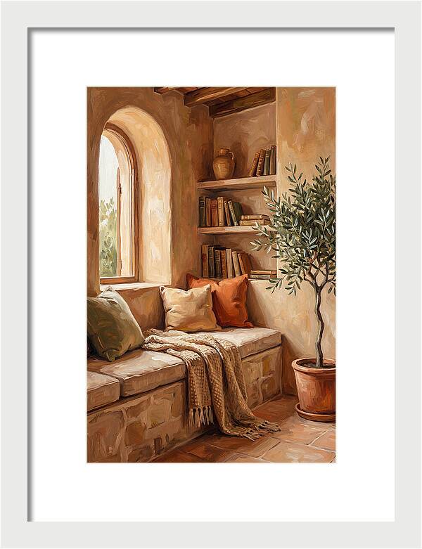 Cozy Mediterranean Reading Nook