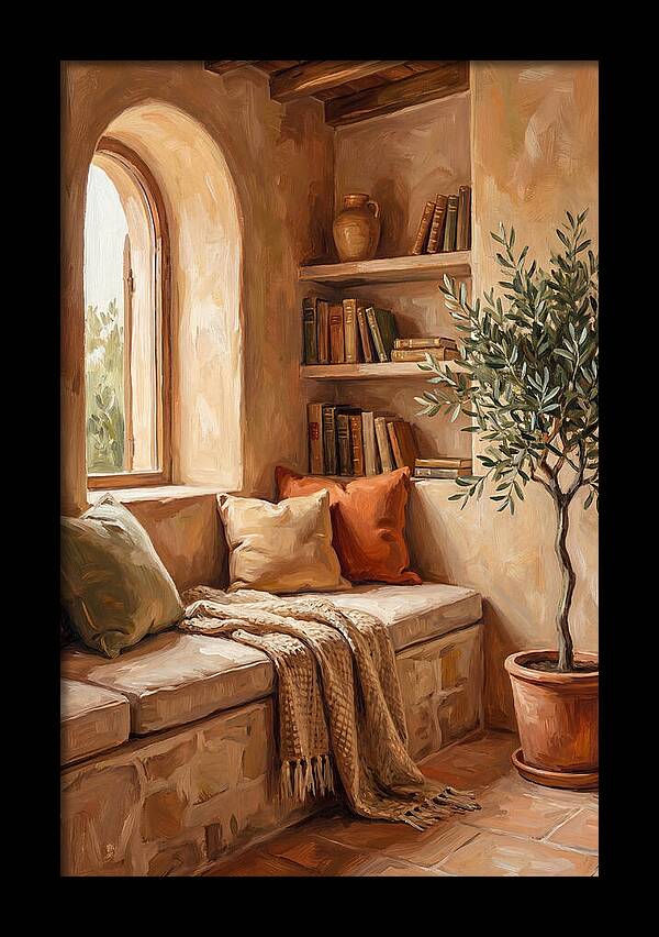 Cozy Mediterranean Reading Nook