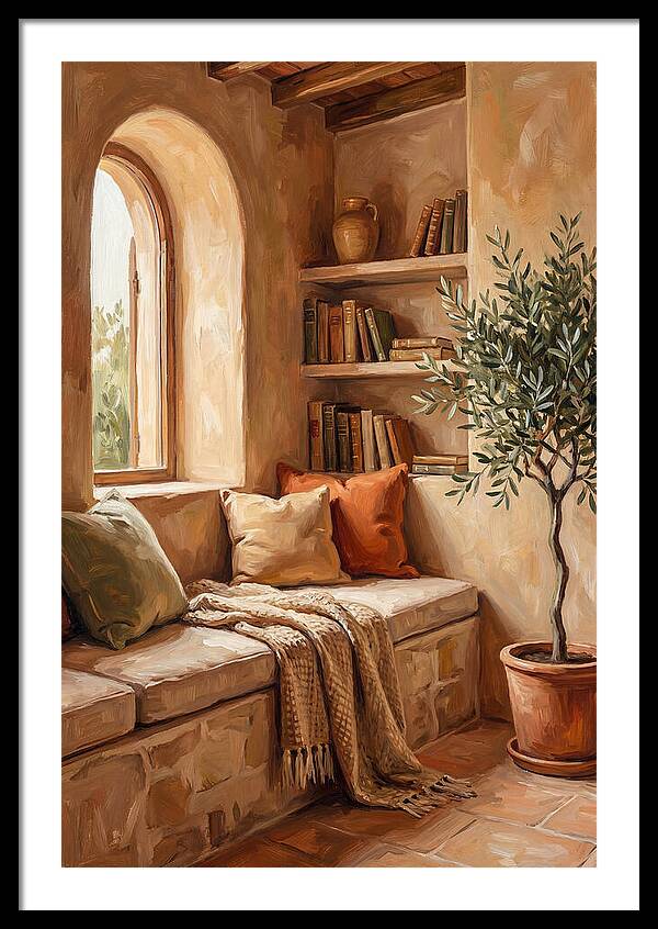 Cozy Mediterranean Reading Nook