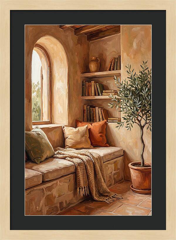 Cozy Mediterranean Reading Nook