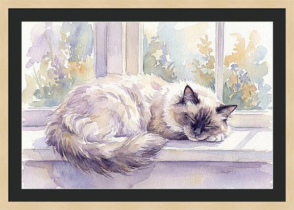 Cozy Ragdoll Cat By The Window