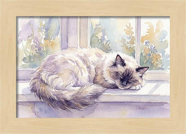 Cozy Ragdoll Cat By The Window