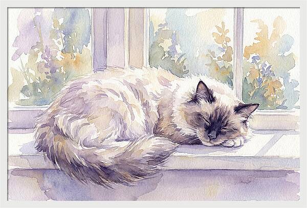 Cozy Ragdoll Cat By The Window