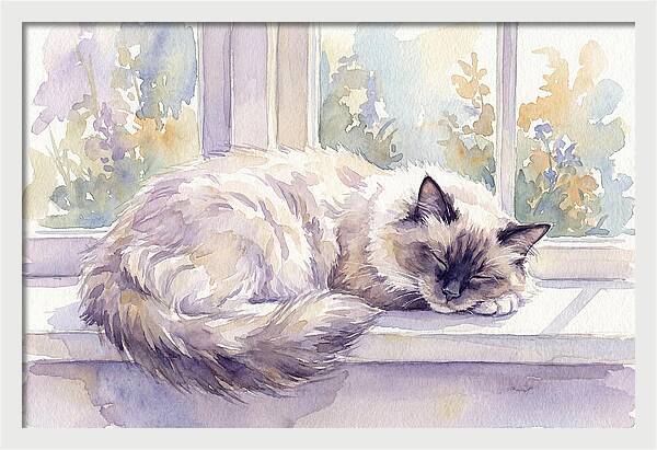 Cozy Ragdoll Cat By The Window