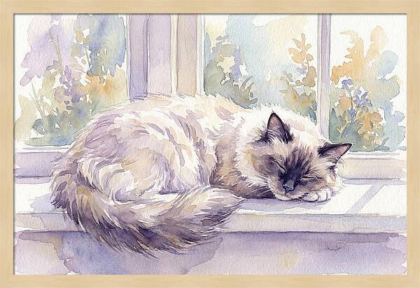 Cozy Ragdoll Cat By The Window