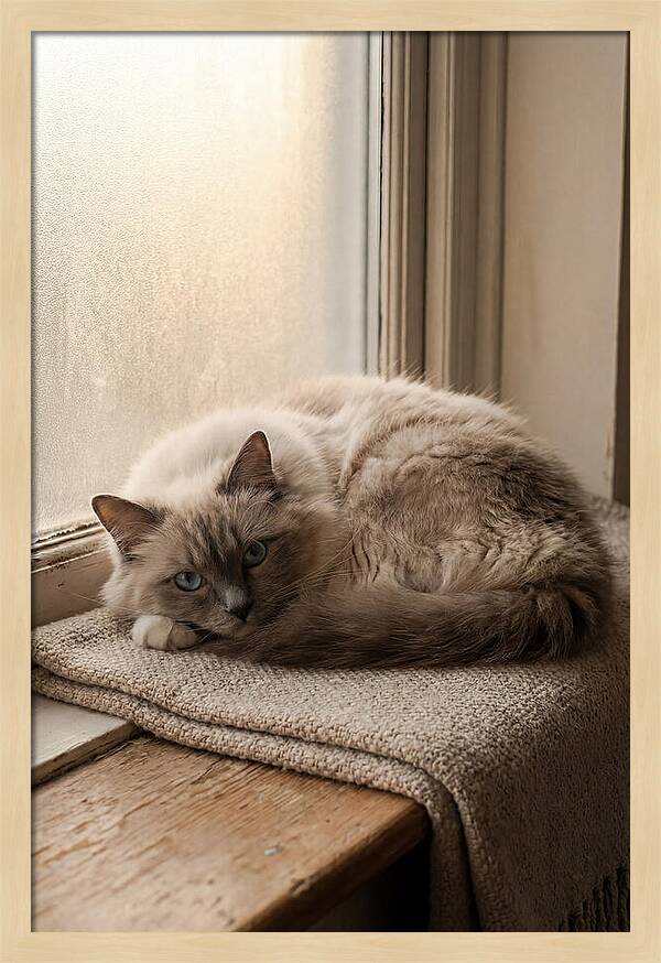 Cozy Ragdoll Cat Relaxing