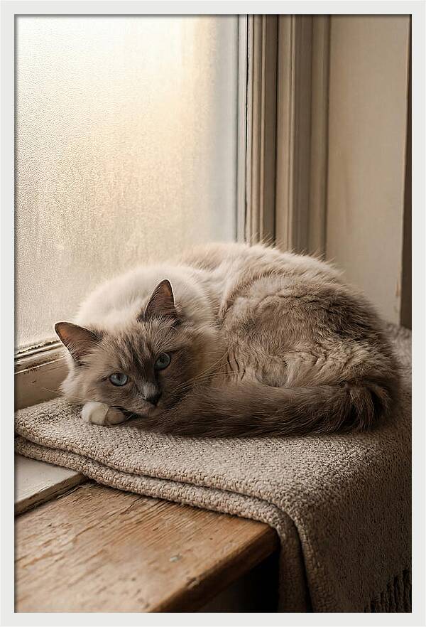 Cozy Ragdoll Cat Relaxing