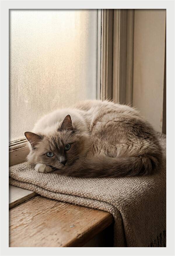 Cozy Ragdoll Cat Relaxing