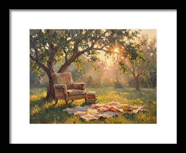 Cozy Reading Nook Under Trees