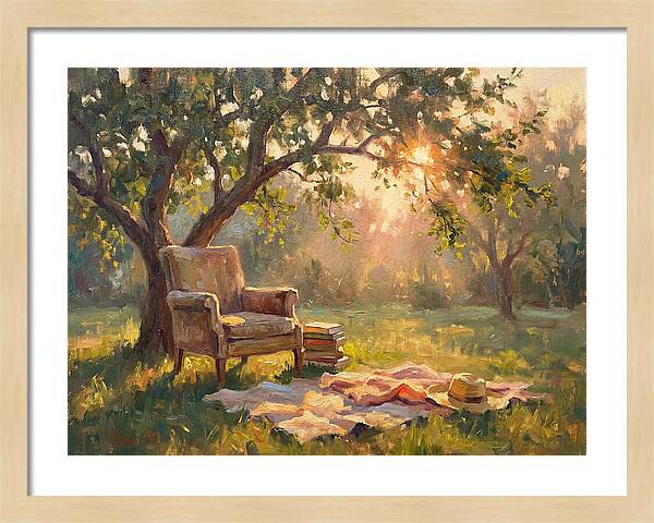 Cozy Reading Nook Under Trees