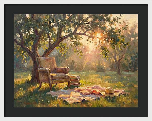 Cozy Reading Nook Under Trees