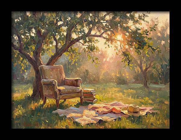Cozy Reading Nook Under Trees