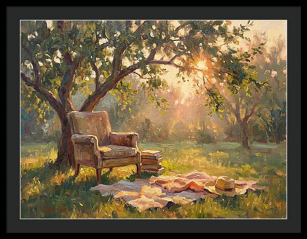 Cozy Reading Nook Under Trees
