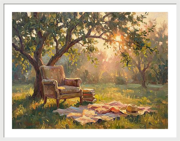 Cozy Reading Nook Under Trees