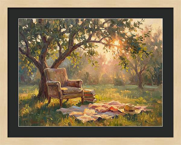 Cozy Reading Nook Under Trees