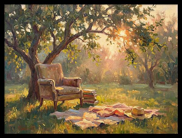 Cozy Reading Nook Under Trees