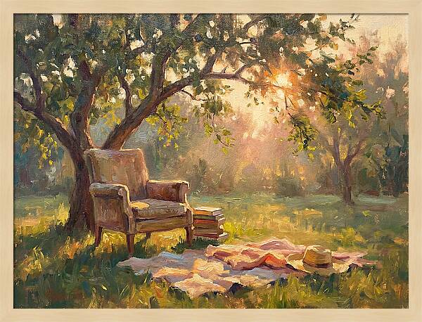 Cozy Reading Nook Under Trees