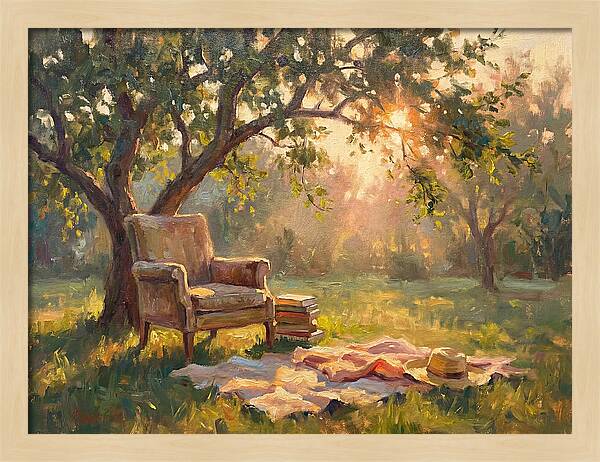 Cozy Reading Nook Under Trees