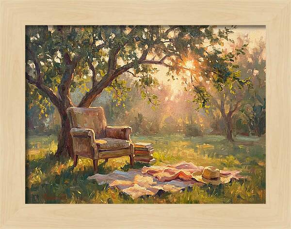 Cozy Reading Nook Under Trees